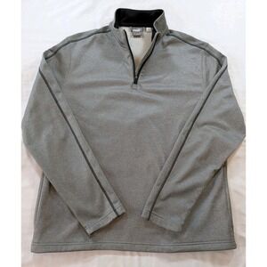 PUMA Golf Mens Lg 1/4‎ Zip Pullover Fleece Lined Grey Long Sleeve